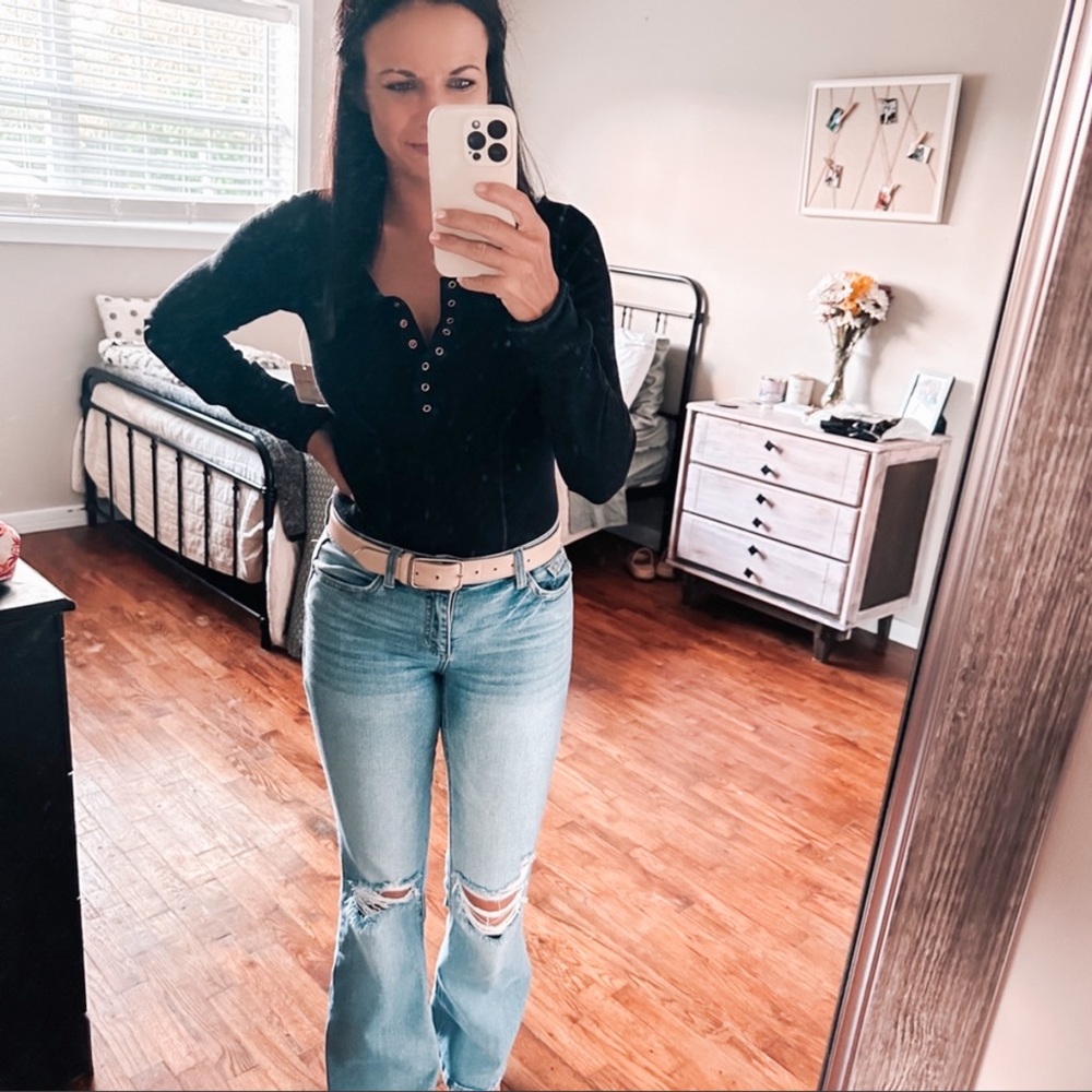free people sloan bodysuit in black